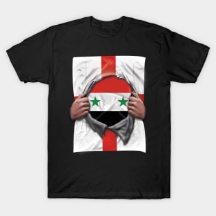 Syria Flag English Flag Ripped - Gift for Syrian From Syria T-Shirt